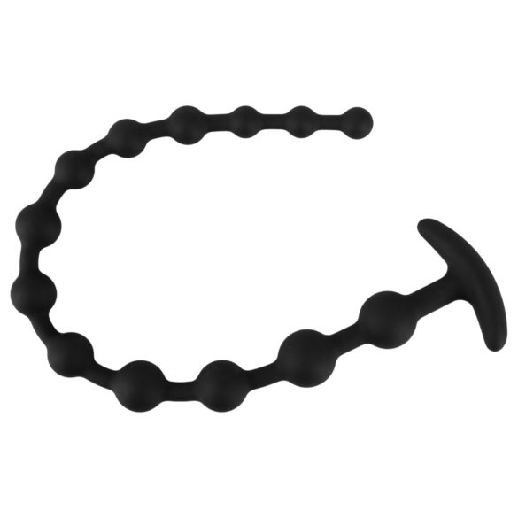 Black Velvet - analni dildo sa perlama (crni)