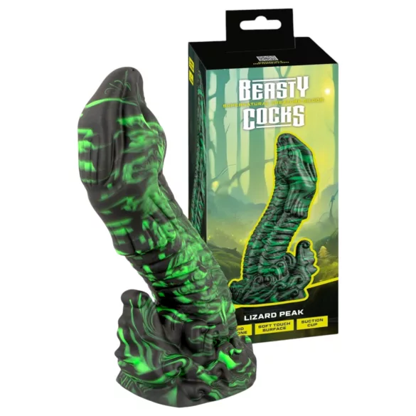 Beasty Cocks Lizard Peak - гуштер пенис дилдо (зелено-црно)