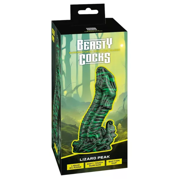 Beasty Cocks Lizard Peak - гуштер пенис дилдо (зелено-црно)