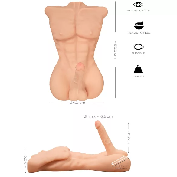 Realistixxx muški torzo - realistični masturbator