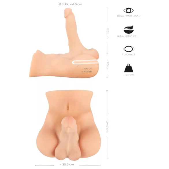 Realistixxx Deluxe Muškarac 02 - muški torzo (prirodno)