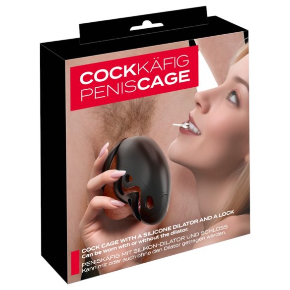 You2Toys - kavez za penis s plugom (crna)