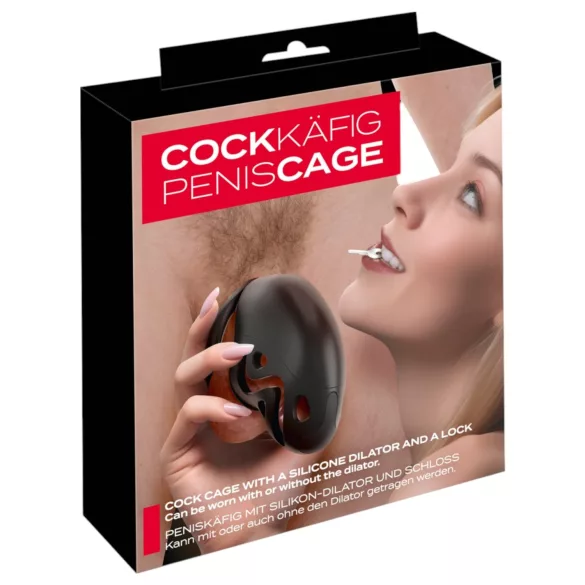 You2Toys - kavez za penis s plugom (crna)