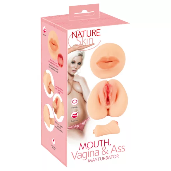 Nature Skin - masturbator za vaginu i usta (natur)