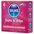 Skins - rebrasti i sa tačkicama kondomi (4 kom)