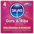 Skins - rebrasti i sa tačkicama kondomi (4 kom)