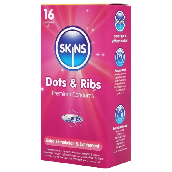 Skins - rebrasti i tačkasti kondomi (16 kom)