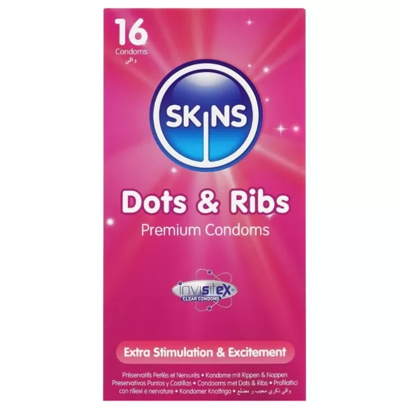 Skins - rebrasti i tačkasti kondomi (16 kom)
