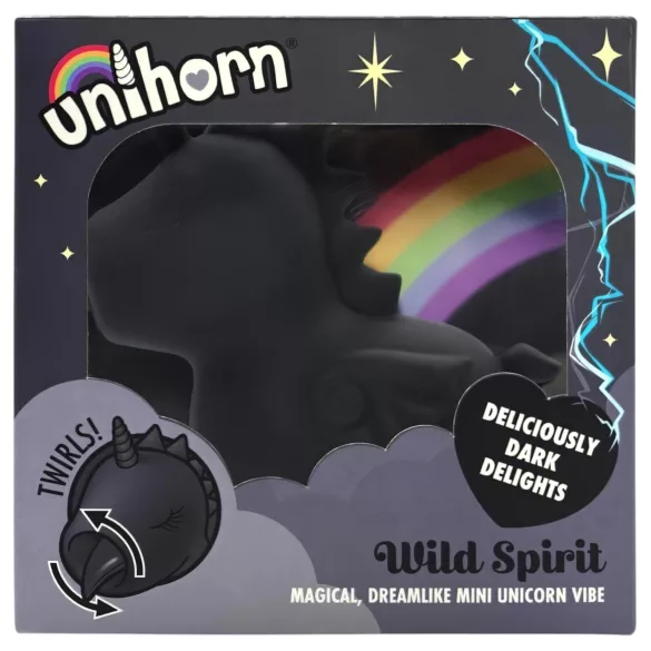 Unihorn Wild Spirit - crni akumulatorski stimulator klitorisa