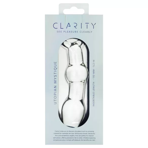 Clarity Utopian Mystique - rebrasti stakleni analni dildo (proziran)