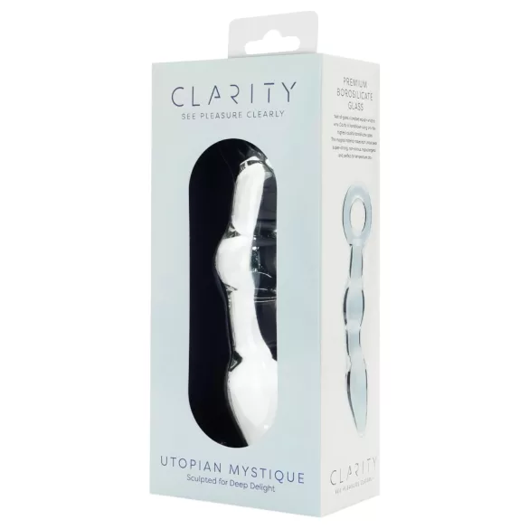 Clarity Utopian Mystique - rebrasti stakleni analni dildo (proziran)