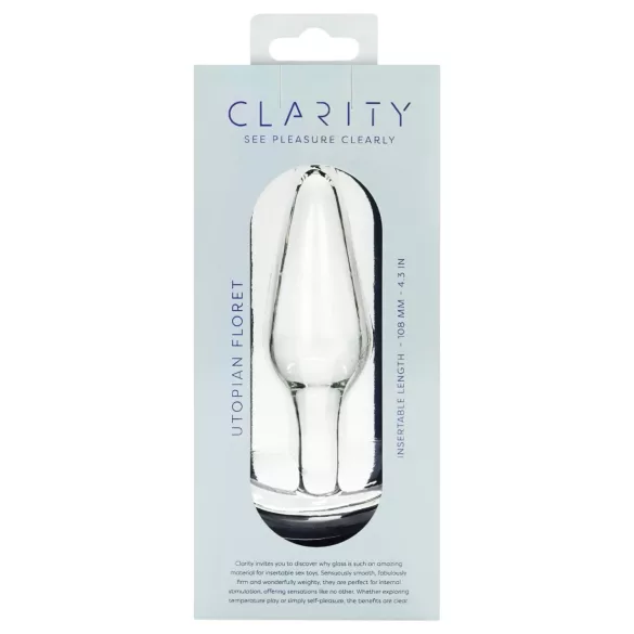 Clarity Utopian Floret - stakleni analni čep (proziran)