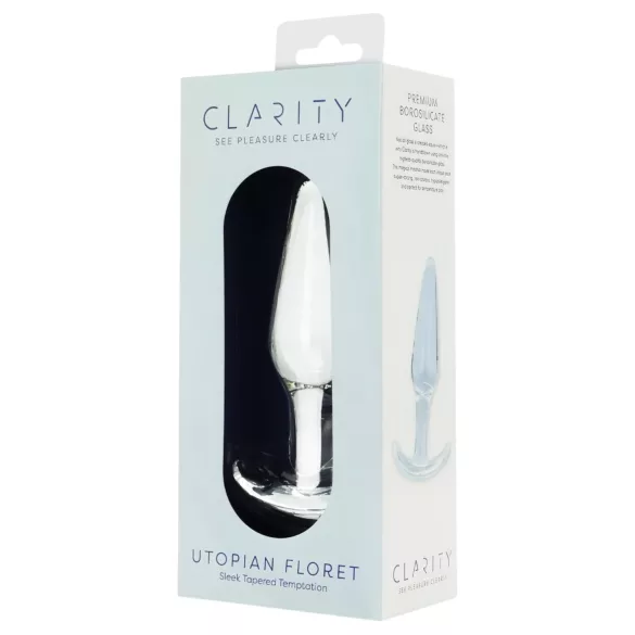 Clarity Utopian Floret - stakleni analni čep (proziran)