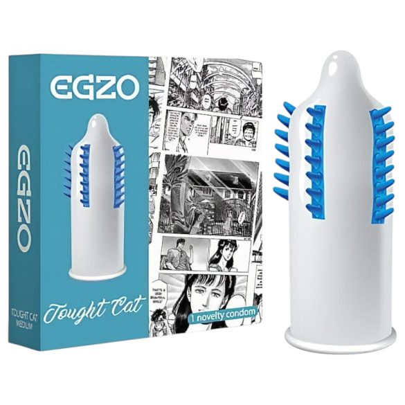 Egzo Tough Cat – kondom sa izraženim prstenovima i bodljicama, 1 komad