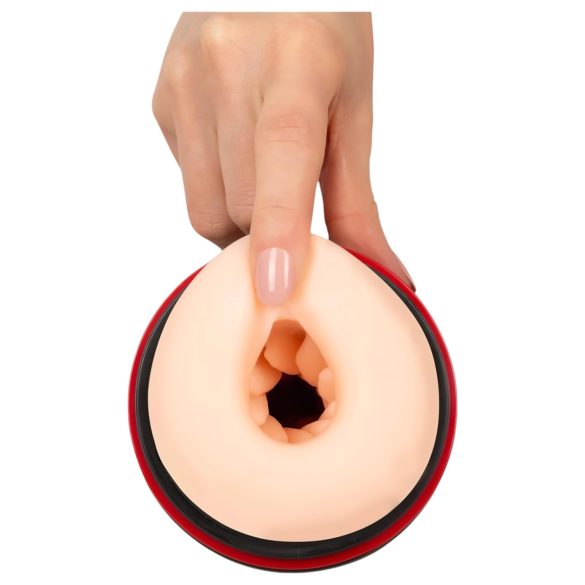 WYNE 06 - Punjivi, vibrirajući-vacuum masturbator (crni)