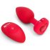 b-vibe heart - crveni analni vibrator sa daljinskim i punjenjem