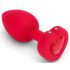 b-vibe heart - crveni analni vibrator sa daljinskim i punjenjem