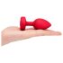 b-vibe heart - crveni analni vibrator sa daljinskim i punjenjem