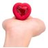 b-vibe heart - crveni analni vibrator sa daljinskim i punjenjem