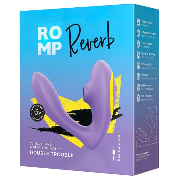 ROMP Reverb - vazdušni talas 2u1 G-tačka vibrator (ljubičasti)