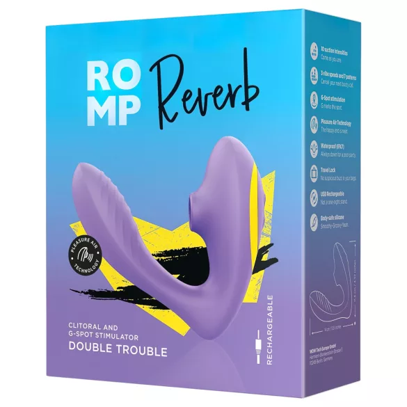 ROMP Reverb - talasasti 2-u-1 G-tačka vibrator (ljubičasti)
