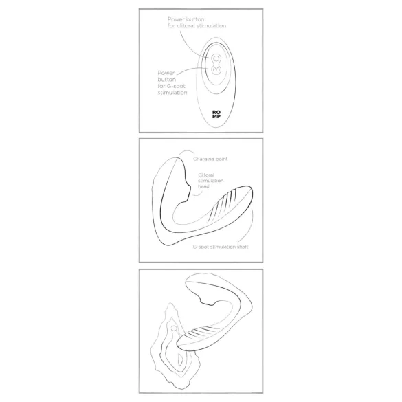 ROMP Reverb - talasasti 2-u-1 G-tačka vibrator (ljubičasti)