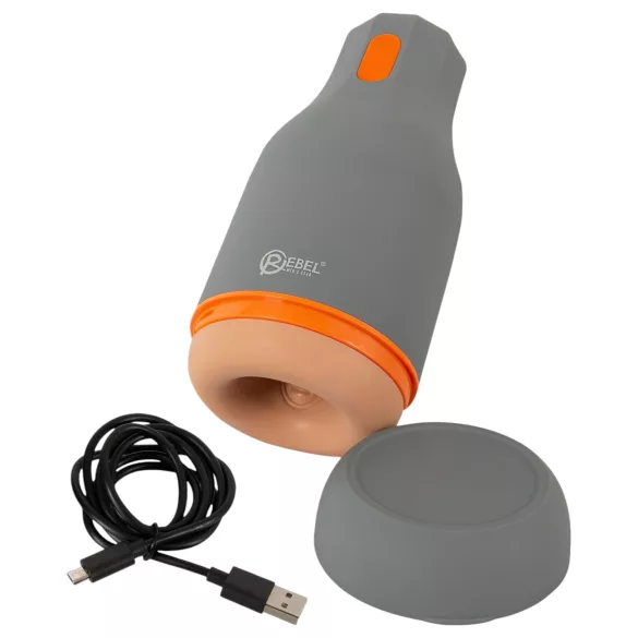 Rebel - vodootporni masturbator sa steznikom (natur-siva)