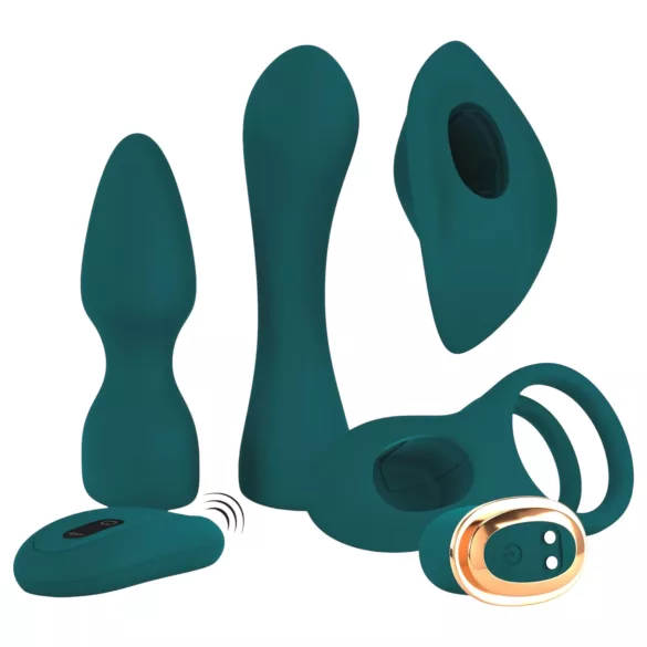 Couples Choice - 4 u 1 višestruki daljinski vibrator (tirkiz)