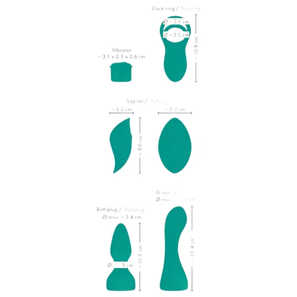 Couples Choice - 4 u 1 višestruki daljinski vibrator (tirkiz)