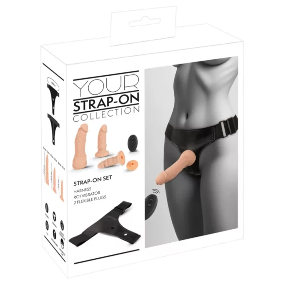 You2Toys - Set od dilda na kaiš (natur)