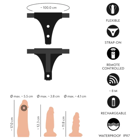 You2Toys - Set od dilda na kaiš (natur)