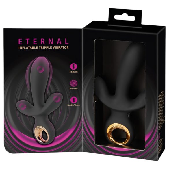 Eternal - napumpani trostruki vibrator (crni)