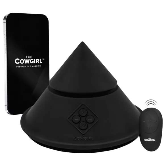 The Cowgirl Cone - pametna seks mašina sa različitim nastavcima (crna)