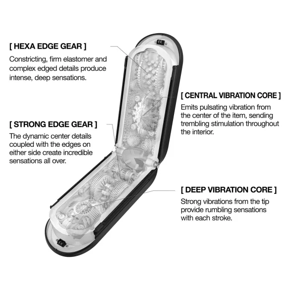 TENGA Flip Zero - snažan masturbator (crni)