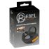 Rebel - prsten za penis i vibrator za testise (crna boja)