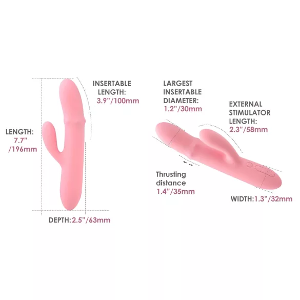 Svakom Mora Neo - vibrator sa kuglicama i klitoralnim nastavkom, upravljanje putem aplikacije (pink)