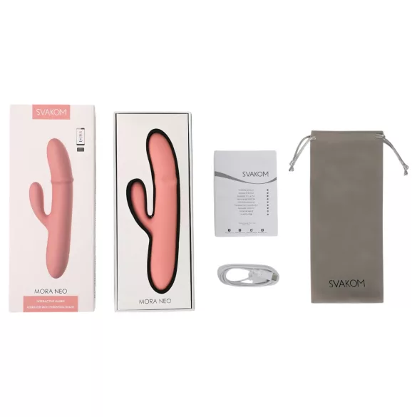 Svakom Mora Neo - vibrator sa kuglicama i klitoralnim nastavkom, upravljanje putem aplikacije (pink)