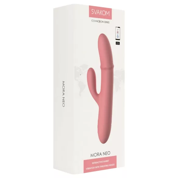 Svakom Mora Neo - vibrator sa kuglicama i klitoralnim nastavkom, upravljanje putem aplikacije (pink)