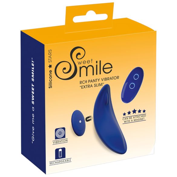 Smile - ultra tanka, daljinski upravljana gaćica vibrator (plava)