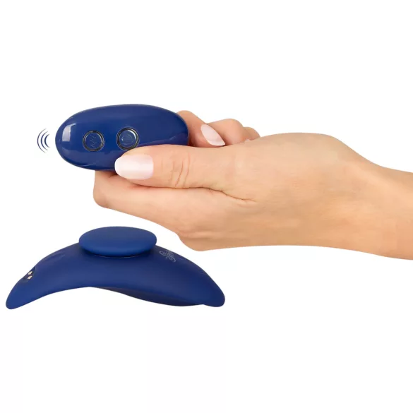Smile - nosivi ekstra tanak, daljinski vibrirajući vibrator gaćice (plavi)