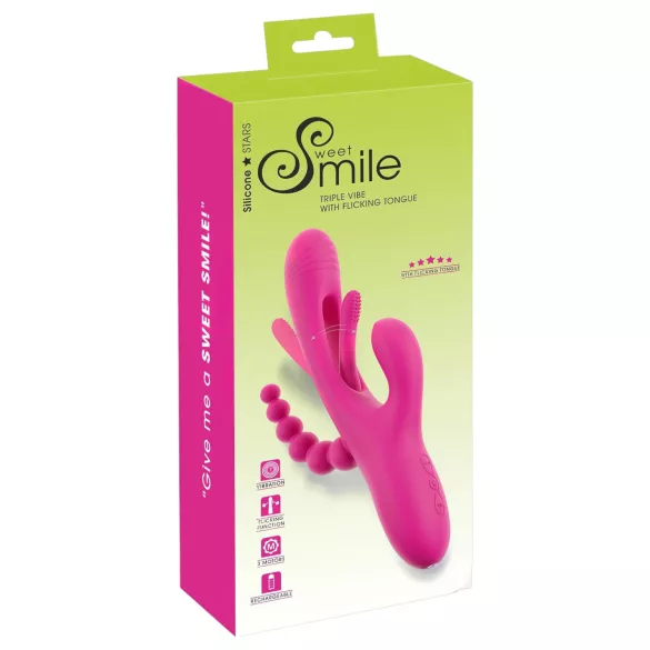 SMILE - trostruki jezičasti vibrator (pink)