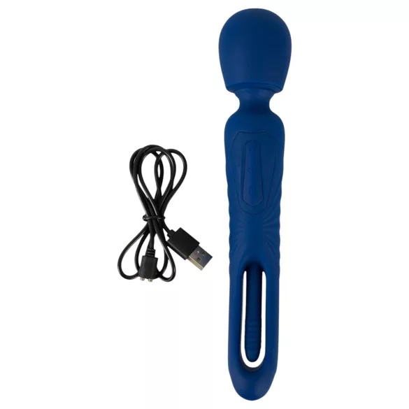 Smile - 2-u-1 vibrator sa jezičastim masažerom (plavi)