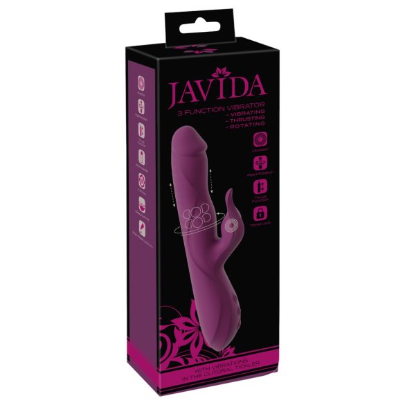 Javida - 3u1 potisni, rotirajući vibrator sa perlicama (ljubičasti)