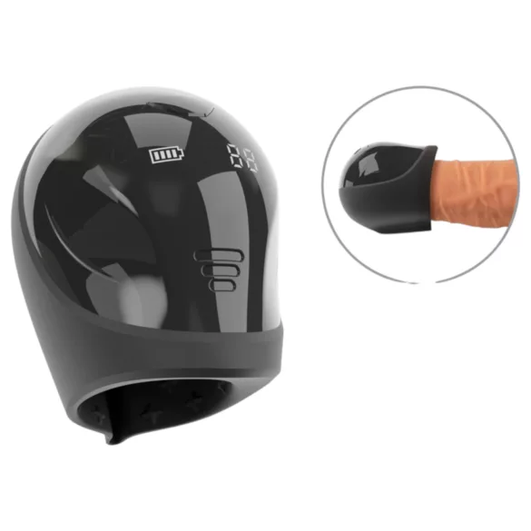 Rebel - vodootporni vibrator u obliku žira (crni)
