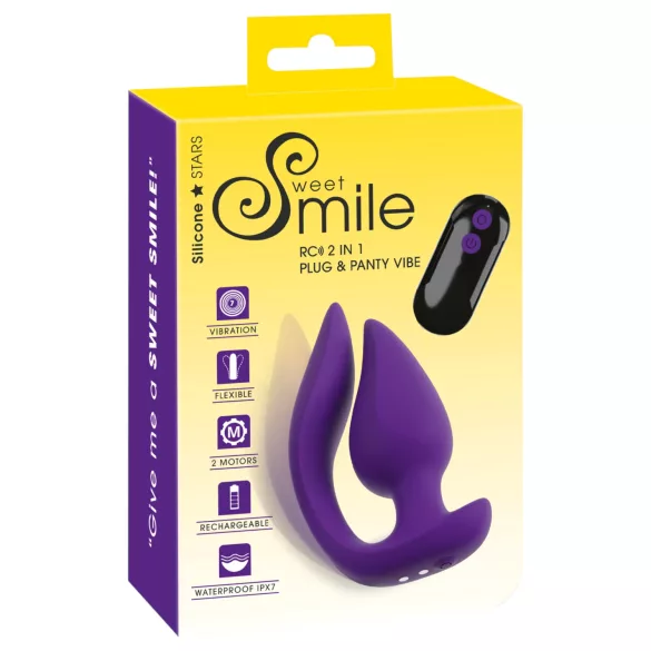 Smile - 2u1 analni vibrator i stimulator za klitoris (ljubičasti)