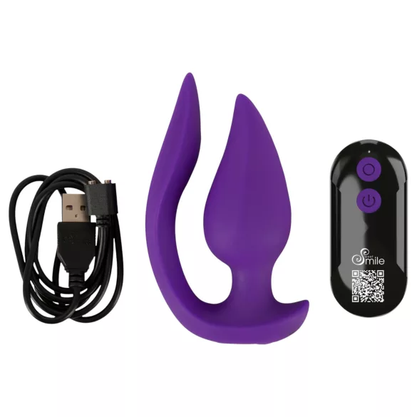 Smile - 2u1 analni vibrator i stimulator za klitoris (ljubičasti)