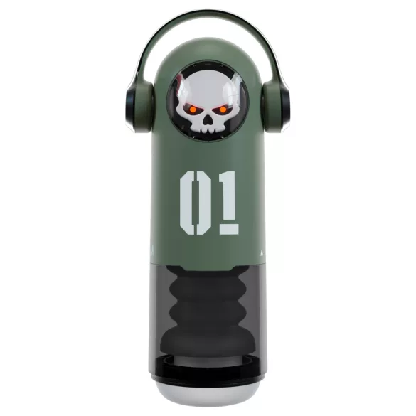 Rebel Skull - masturbator sa potiskivačem i vibratorom (zeleni)