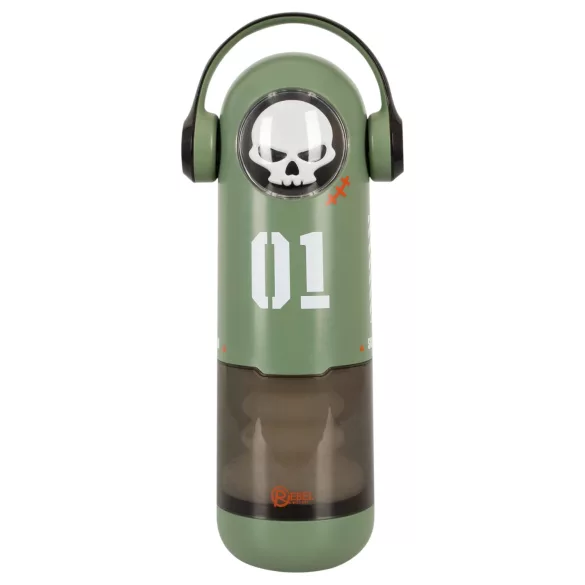 Rebel Skull - masturbator sa potiskivačem i vibratorom (zeleni)