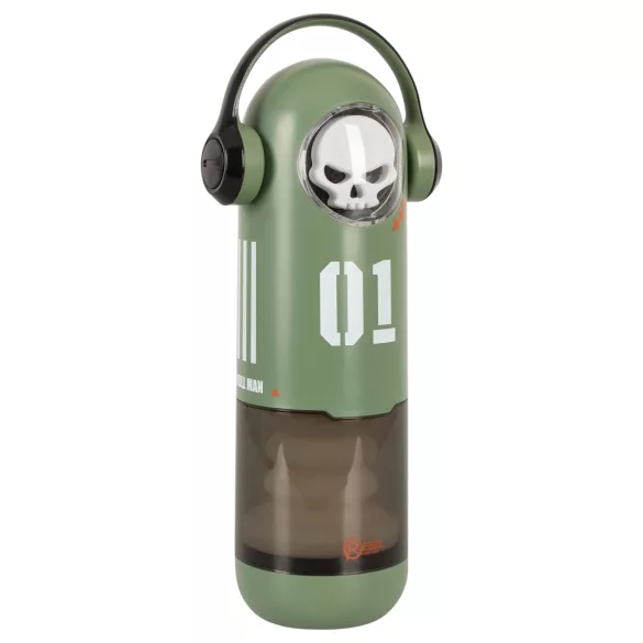 Rebel Skull - masturbator sa potiskivačem i vibratorom (zeleni)