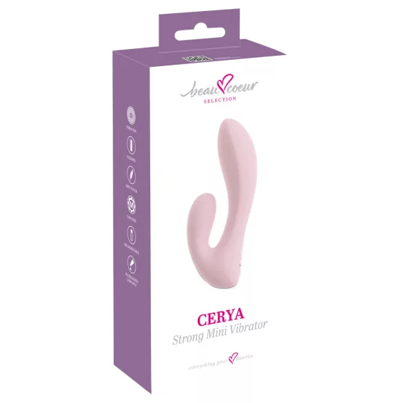 Beau Coeur Cerya - мини вибратор са ручицом за клиторис (светло ружичасти)